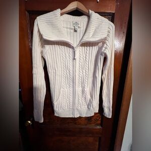 St. John's Bay Cream Zip-Up Cardigan